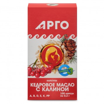 Масло кедровое с калиной (с витамином Е), капсулы, 100 шт.-2