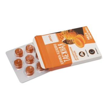 Карамель леденцовая «Таежная» для бронхов и легких, мед и облепиха 32,5 г-2