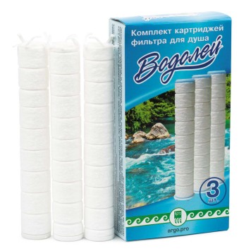 Комплект картриджей фильтра для душа Водолей, 3 шт.