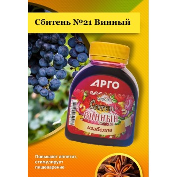 Сироп Сбитень №21 Винный, 250 г/180 мл-2