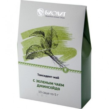 Экстракт растительный Токсидонт-май с зеленым чаем джинсейдо, саше 10 шт. по 5 г